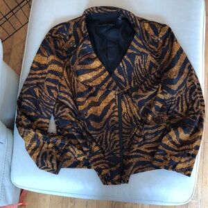 Carlisle tiger print moto jacket